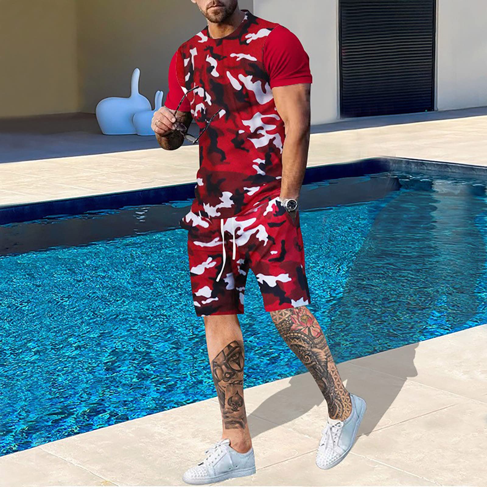 Outdoor Hunting Outfit - Sommer Männer Tarnung T-Shirt Set 3D-Druck