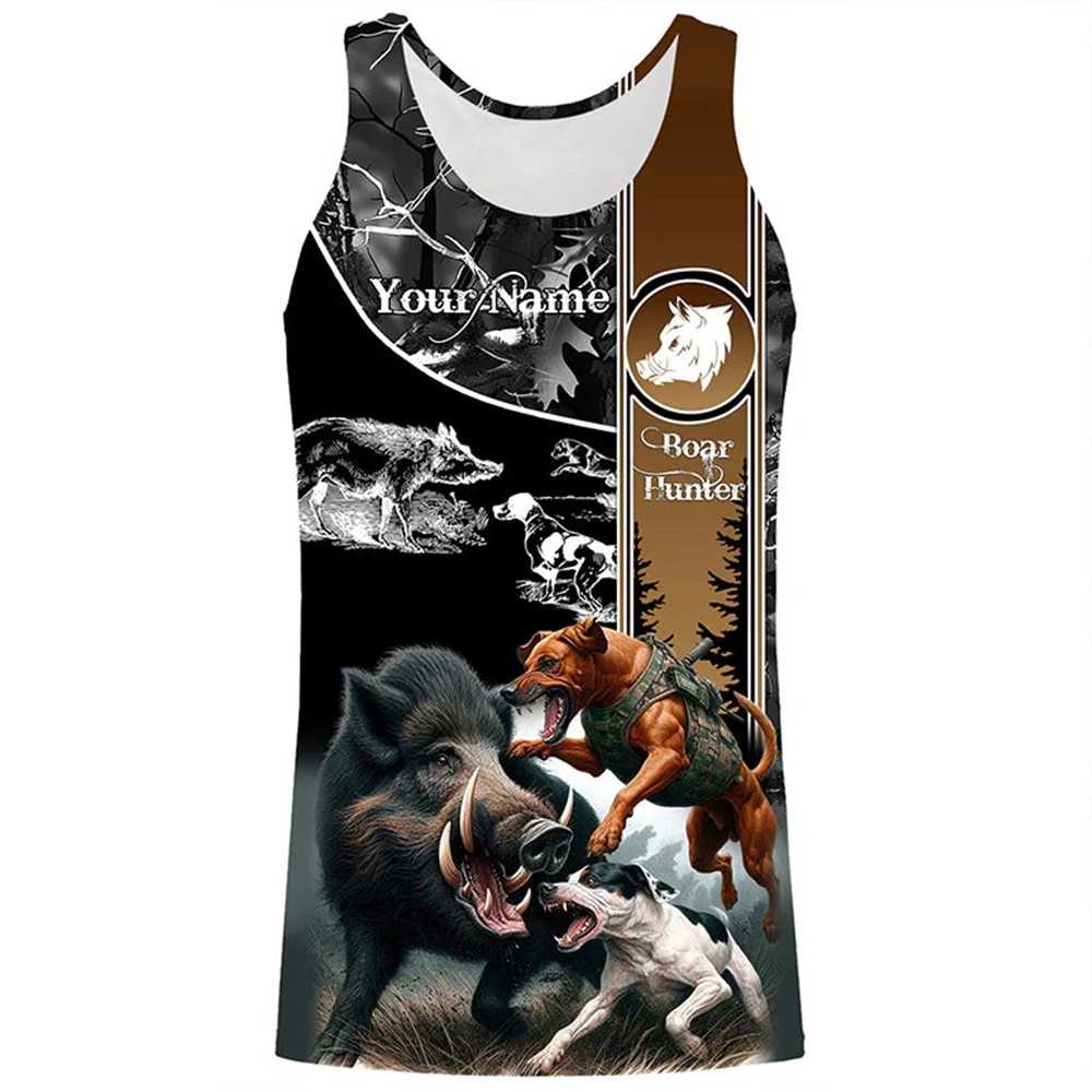 Wildman Hunting & Outdoor Reviews - Personalisiertes Wildschweinjäger-Tanktop mit 3D-Druck, ärmellose Shirts