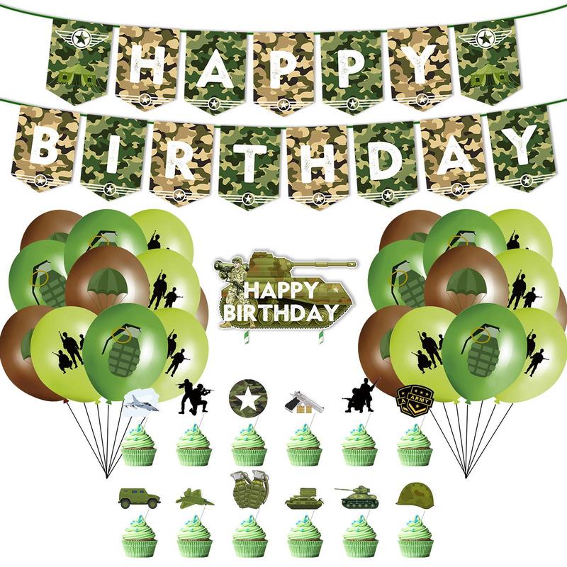 Hunting Outdoor Boys - Tarnung Geburtstag Dekoration Luftballons im Freien