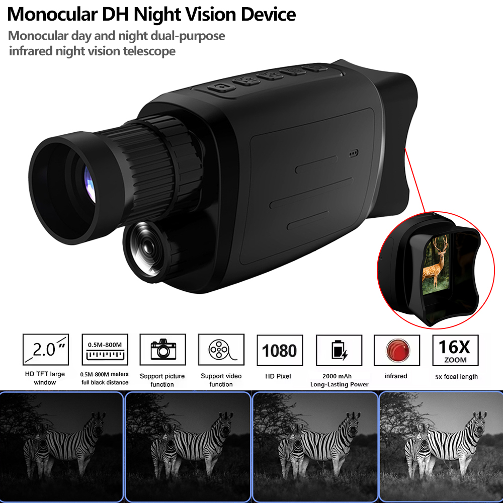 Outdoor Hunting Pictures - Monokulares Nachtsichtgerät 1080P HD Infrarot 5-facher