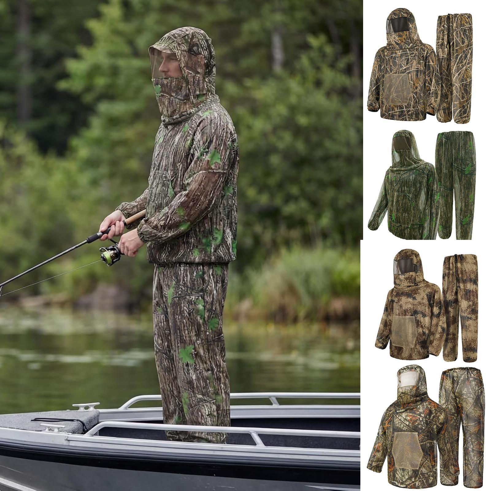 Outdoor Hunting Outfit - Jagdbekleidung, fliegensichere Mesh-Ausrüstung mit Kapuze, Angelanzug