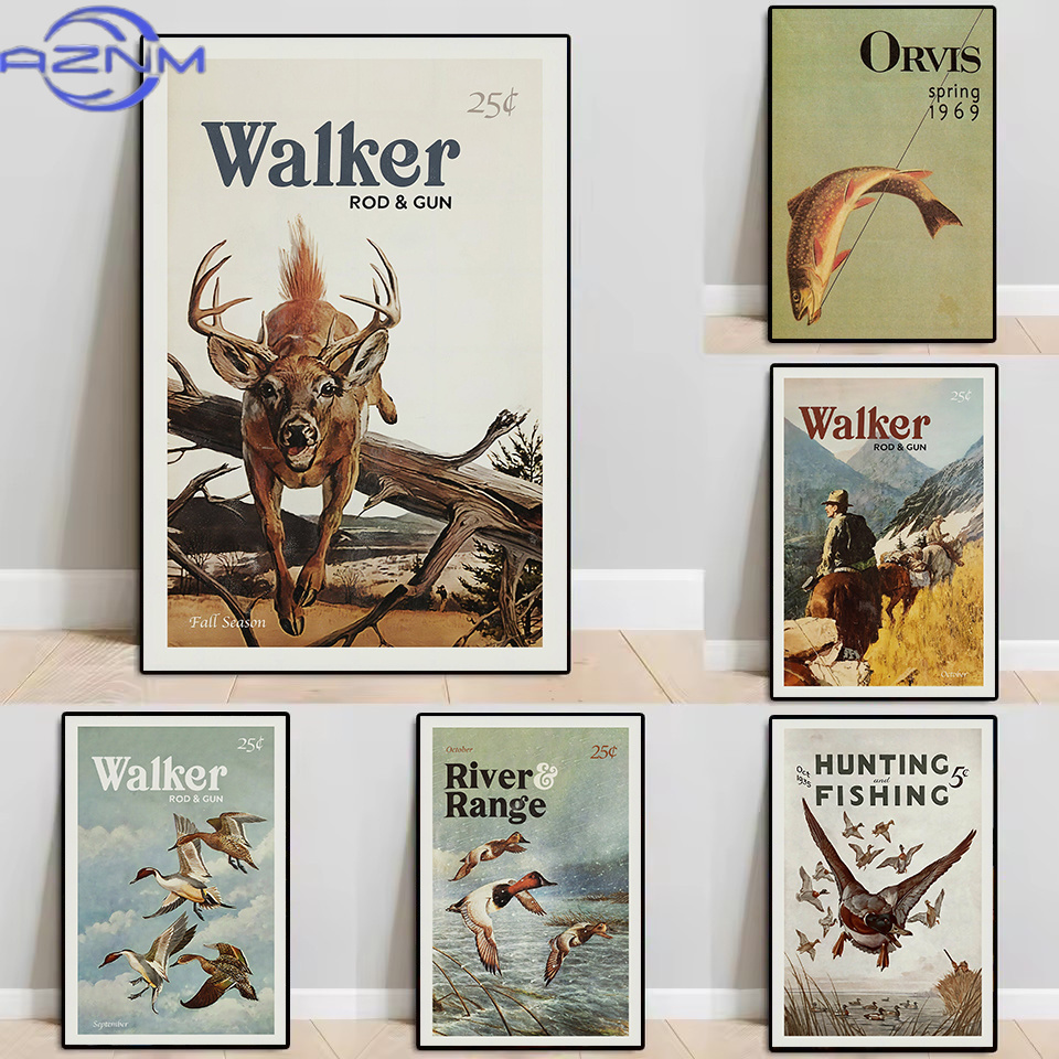 Outdoor Hunting Pictures - AZNM Retro Wildlife Outdoor Jagd Angeln